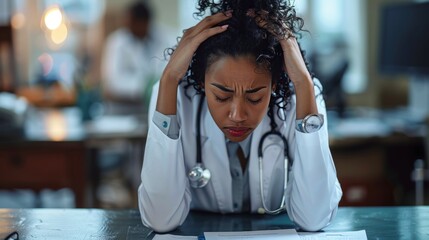 Wall Mural - stressed doctor