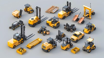 Poster - Efficient Port Equipment Handling Cargo and Freight Transportation Logistics