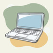 © Riswan - simple hand drawn illustration of laptop, blob illustration style