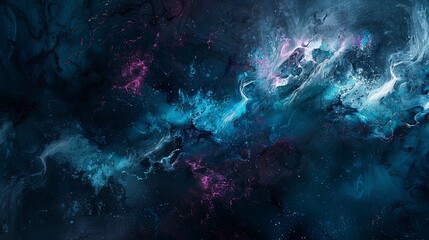 Wall Mural - A painting of a galaxy with blue and purple swirls