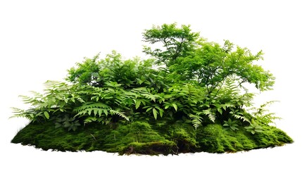 Aufkleber - Tropical plant fern moss bush shrub tree isolated on white background with clipping path : Generative AI