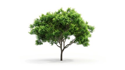 Aufkleber - Isolated green tree on white background Trees isolated on white background tropical trees isolated used for design advertising and architecture : Generative AI
