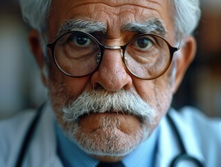 Close-up of a person wearing a stethoscope, suitable for medical or educational use