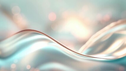 Wall Mural - Smooth, abstract waves flow harmoniously with a blend of warm and cool tones. The soft, glowing light creates a serene and peaceful mood. This could symbolize fluidity and tranquility.
