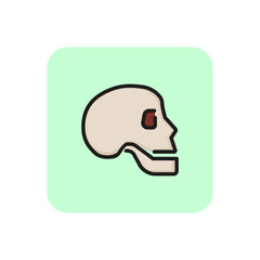 Wall Mural - Scull line icon. Human head, bone, profile. Anatomy concept. Can be used for topics like medicine, medical research