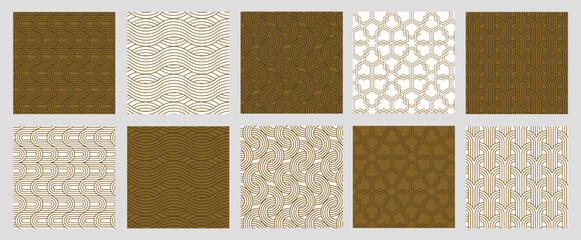 Seamless pattern, geomatric line, abstract luxury color.