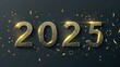 © Li - Elegant '2025' Typography Design Template with Realistic Gold Metal Numbers for Premium Celebration