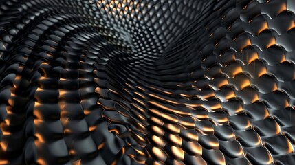 A black and gold spiral with a shiny, metallic texture