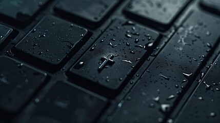 Wall Mural - Keyboard of a computer with a cross on it Conceptual photography : Generative AI