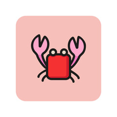 Wall Mural - Crab line icon. Crustaceans, claw, shell. Seafood concept. Can be used for topics like shellfish, wildlife, beach, sea food market