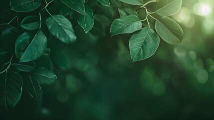 Wall Mural - Blurred green leaf gradient nature background : Generative AI