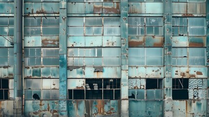 Wall Mural - Large industrial factory facade building : Generative AI