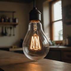 a light bulb that is sitting on a table