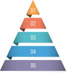 Wall Mural - Pyramid infographic template with five elements