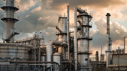 Poster - Large heavy industrial factory building exterior : Generative AI
