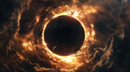 Wall Mural - black hole in space