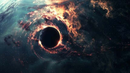 Wall Mural - black hole in space