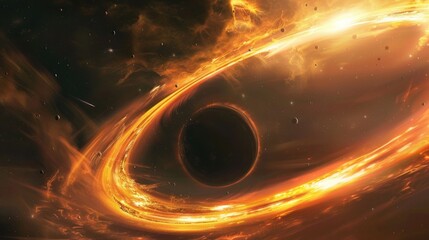 Wall Mural - black hole in space