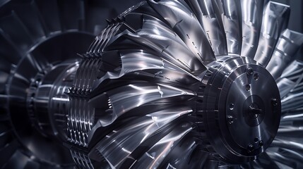 Poster - Metal machine tools industry CNC turning milling factory processes steel turbine part process : Generative AI