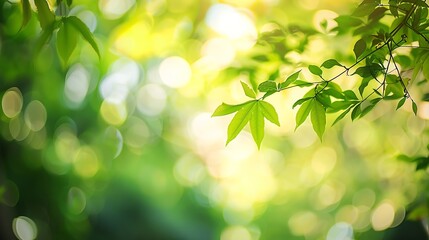 Aufkleber - Green blurred nature background out of focus : Generative AI