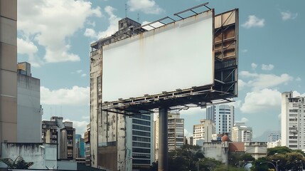 Poster - Billboard blank mock up in the city of Sao Paulo Use this photo day mockup for your outdoor design : Generative AI