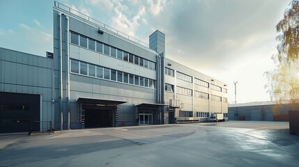 Wall Mural - Large heavy industrial factory building exterior : Generative AI