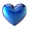 © shabbir - Glossy shiny blue heart isolated on transparent background