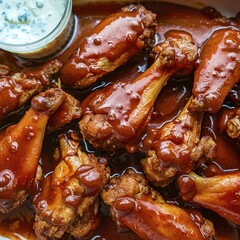 Chicken barbecue wings with sauce