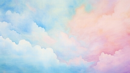 Wall Mural - Hand-Painted Watercolor Sky Abstract Cloud Background