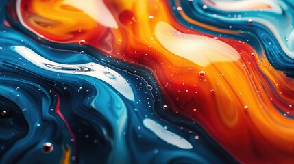 Abstract, colorful fluid dynamics in motion