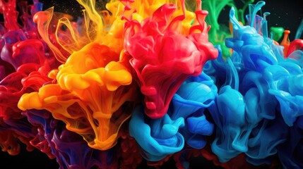 Abstract, colorful fluid dynamics in motion