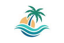 Palm Tree Sunset Logo Free Stock Photo - Public Domain Pictures
