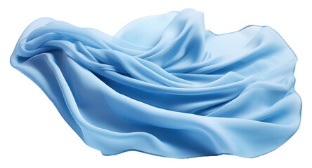 Wall Mural - Floating elegant blue fabric, cut out