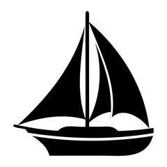 Sailboat silhouette vector graphic design