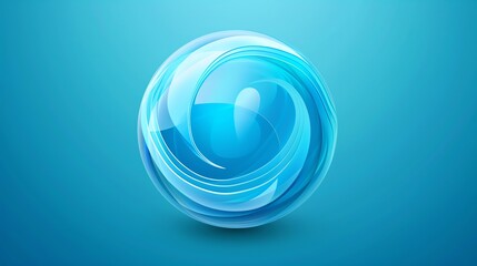 Wall Mural - a 3d blue sphere with a swirling pattern on a blue background.