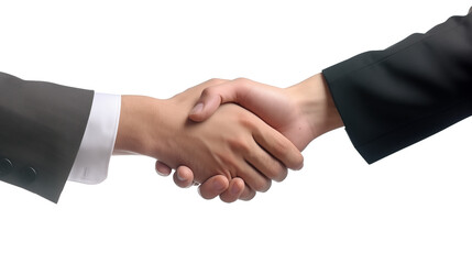 Businessman shaking hands with a client isolated on white background