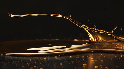 Wall Mural - A golden liquid splashing and creating a crown shape.