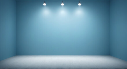 Wall Mural - empty white room with spotlights