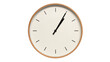 © RilakkuMaxx - Isolated on white background Minimalist style wooden wall clock, showing time at  01.05 or 13.05 - Perfect for Time Management and Scheduling Concepts