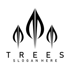 Wall Mural - trees abstract logo illustration design vector