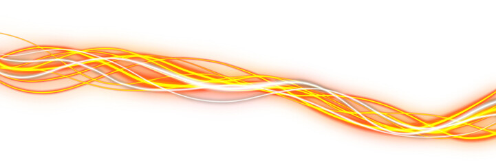 Wall Mural - futuristic cable lines with yellow light