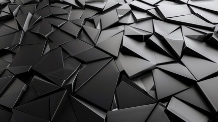 Wall Mural - a close-up of a 3d rendered abstract black geometric pattern.
