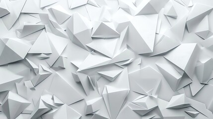Wall Mural - a 3d rendered image of a geometric pattern made of white, angular shapes.
