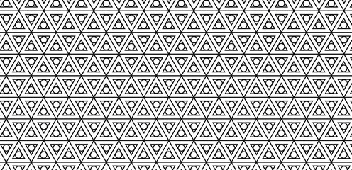 Wall Mural - Geometric triangle with circle vector seamless pattern for background and wallpaper png.