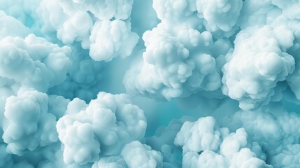 Canvas Print - Gentle and airy, this fluffy cloudscape creates a serene scene, perfect for calming or uplifting visuals on clean backdrops.