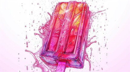 Canvas Print -   Pink Popsicle Splash