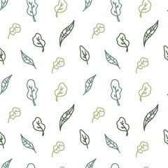 Wall Mural - vector seamless pattern with leaves