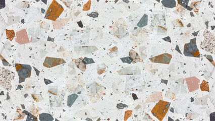 Wall Mural - Natural terrazzo floor tile White marble texture for skin tile wallpaper luxurious background. 