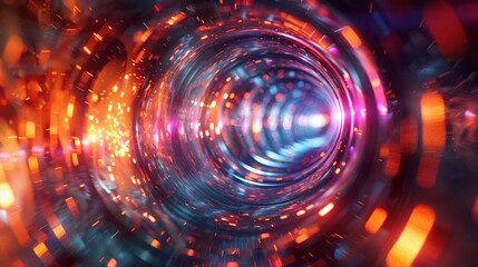 Wall Mural - hypnotic spiral of light and energy in a futuristic vortex