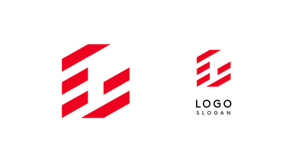 Wall Mural - Abstract red geometric letter G with parallel lines. Stripes modern logotype concept, futuristic design for an innovative company, minimalist sporty and technological power style. Vector illustration